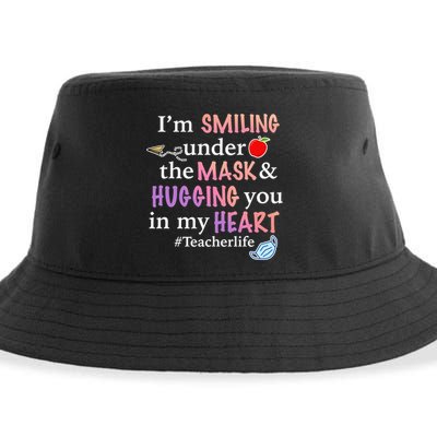 I'm Smiling Under The Mask Hugging You In My Heart Sustainable Bucket Hat
