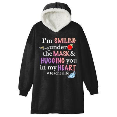 I'm Smiling Under The Mask Hugging You In My Heart Hooded Wearable Blanket