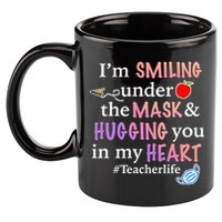 I'm Smiling Under The Mask Hugging You In My Heart 11oz C Handle Ceramic Mug