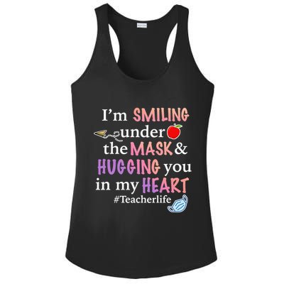 I'm Smiling Under The Mask Hugging You In My Heart Ladies PosiCharge Competitor Racerback Tank