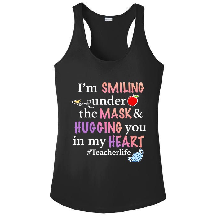 I'm Smiling Under The Mask Hugging You In My Heart Ladies PosiCharge Competitor Racerback Tank