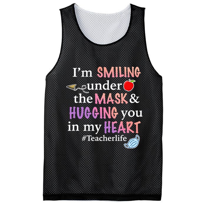 I'm Smiling Under The Mask Hugging You In My Heart Mesh Reversible Basketball Jersey Tank