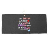 I'm Smiling Under The Mask Hugging You In My Heart Large Microfiber Waffle Golf Towel