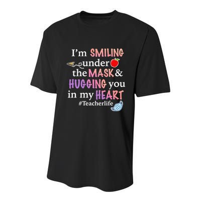 I'm Smiling Under The Mask Hugging You In My Heart Youth Performance Sprint T-Shirt