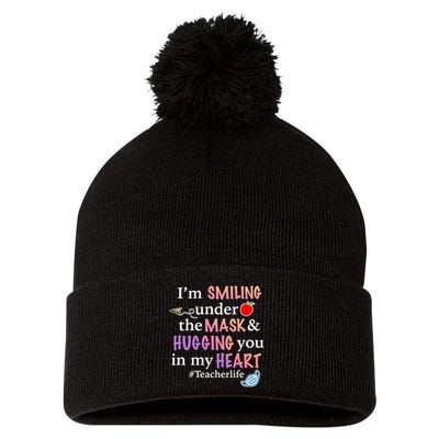 I'm Smiling Under The Mask Hugging You In My Heart Pom Pom 12in Knit Beanie
