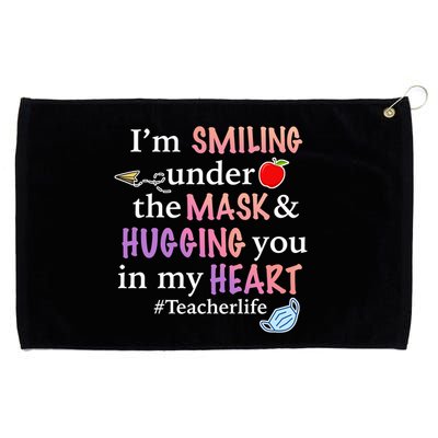 I'm Smiling Under The Mask Hugging You In My Heart Grommeted Golf Towel