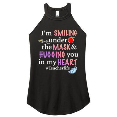 I'm Smiling Under The Mask Hugging You In My Heart Women's Perfect Tri Rocker Tank
