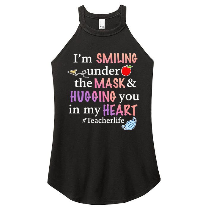 I'm Smiling Under The Mask Hugging You In My Heart Women's Perfect Tri Rocker Tank