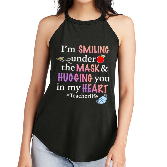 I'm Smiling Under The Mask Hugging You In My Heart Women's Perfect Tri Rocker Tank