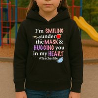 I'm Smiling Under The Mask Hugging You In My Heart Kids Hoodie