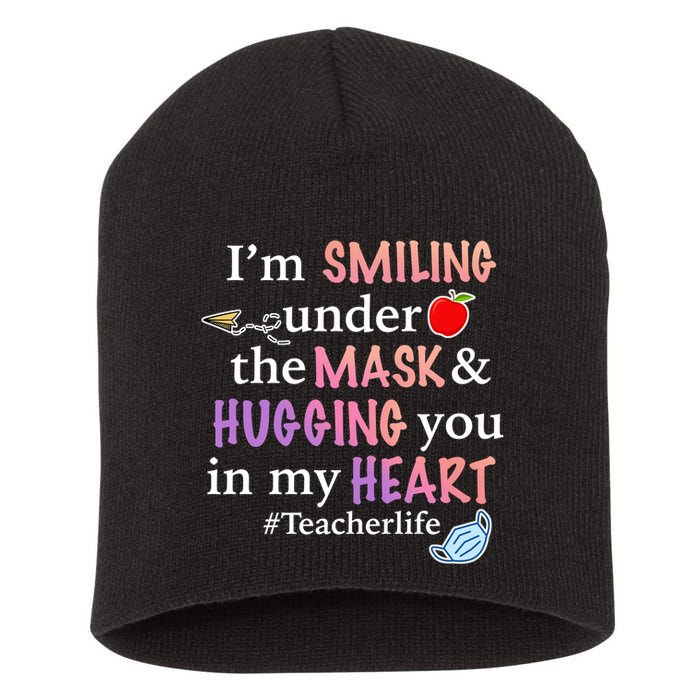 I'm Smiling Under The Mask Hugging You In My Heart Short Acrylic Beanie