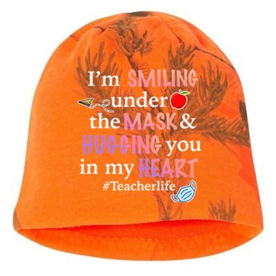 I'm Smiling Under The Mask Hugging You In My Heart Kati - Camo Knit Beanie