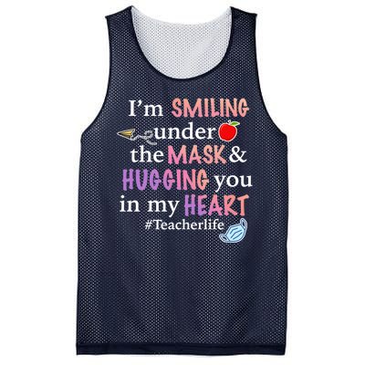 I'm Smiling Under The Mask Hugging You In My Heart Mesh Reversible Basketball Jersey Tank