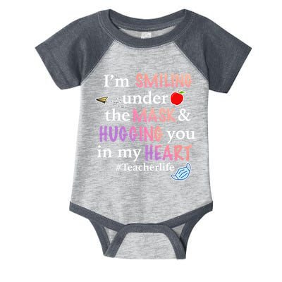 I'm Smiling Under The Mask Hugging You In My Heart Infant Baby Jersey Bodysuit