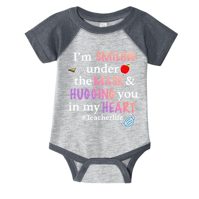 I'm Smiling Under The Mask Hugging You In My Heart Infant Baby Jersey Bodysuit