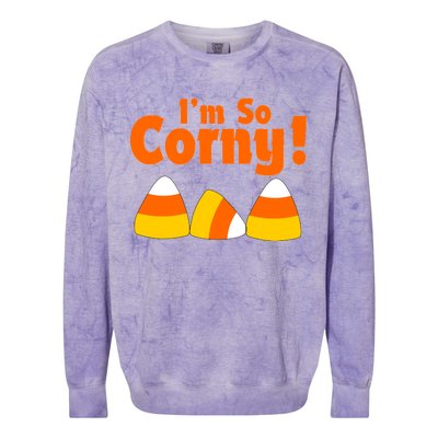 I'm So Corny Candy Corn Halloween Colorblast Crewneck Sweatshirt