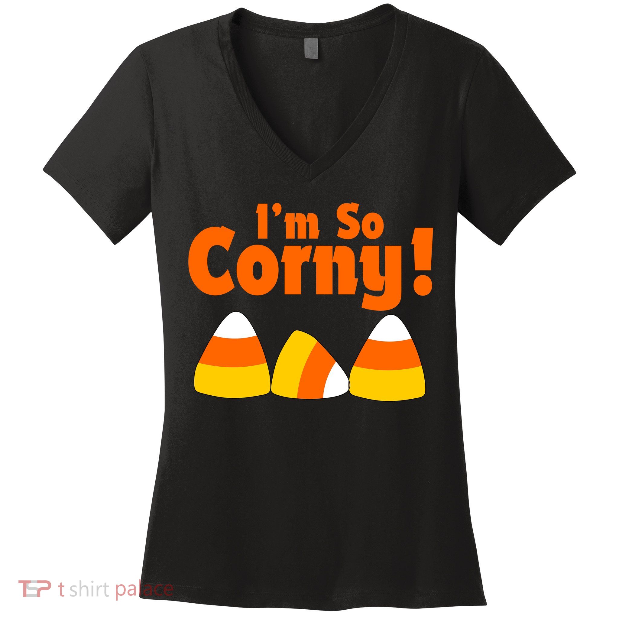 I'm So Corny Candy Corn Halloween Women's V-Neck T-Shirt