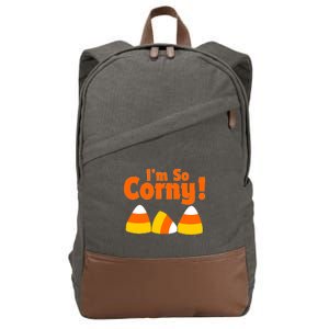 I'm So Corny Candy Corn Halloween Cotton Canvas Backpack