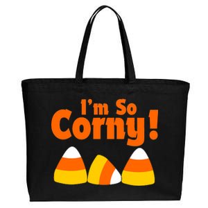 I'm So Corny Candy Corn Halloween Cotton Canvas Jumbo Tote