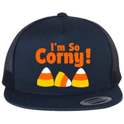 I'm So Corny Candy Corn Halloween Flat Bill Trucker Hat