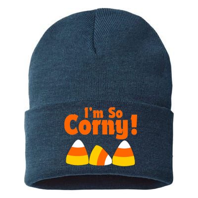 I'm So Corny Candy Corn Halloween Sustainable Knit Beanie