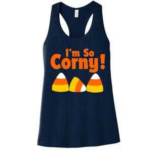 I'm So Corny Candy Corn Halloween Women's Racerback Tank