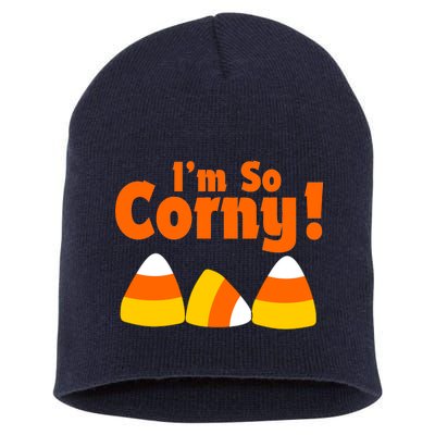 I'm So Corny Candy Corn Halloween Short Acrylic Beanie