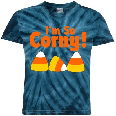 I'm So Corny Candy Corn Halloween Kids Tie-Dye T-Shirt