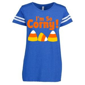 I'm So Corny Candy Corn Halloween Enza Ladies Jersey Football T-Shirt