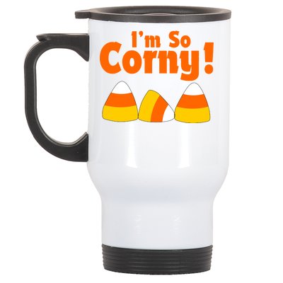 I'm So Corny Candy Corn Halloween Stainless Steel Travel Mug