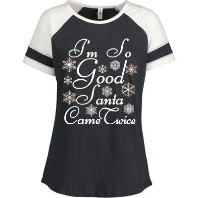 I'm So Good Santa Came Twice Funny Enza Ladies Jersey Colorblock Tee