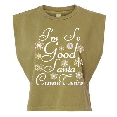 I'm So Good Santa Came Twice Funny Garment-Dyed Women's Muscle Tee