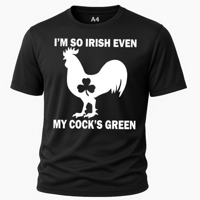 I'm So Irish My Cock's Green Funny St. Patrick's Day Cooling Performance Crew T-Shirt