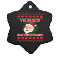 I'm So Nice Santa Came Twice Ceramic Star Ornament