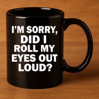 I'm Sorry Did I Roll My Eyes Out Loud? Funny 11oz C Handle Ceramic Mug
