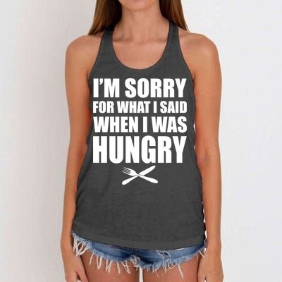 I'm Sorry For What I Said I Was Hungry Women's Knotted Racerback Tank