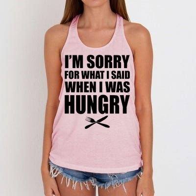 I'm Sorry For What I Said I Was Hungry Women's Knotted Racerback Tank