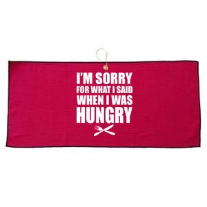 I'm Sorry For What I Said I Was Hungry Large Microfiber Waffle Golf Towel