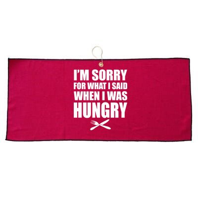 I'm Sorry For What I Said I Was Hungry Large Microfiber Waffle Golf Towel