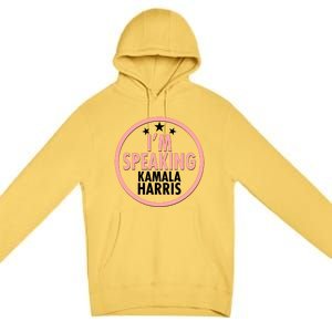 I'm Speaking Emblem Kamala Harris Madam Vice President Premium Pullover Hoodie