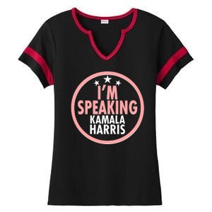 I'm Speaking Emblem Kamala Harris Madam Vice President Ladies Halftime Notch Neck Tee