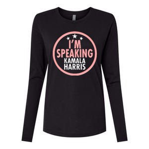 I'm Speaking Emblem Kamala Harris Madam Vice President Womens Cotton Relaxed Long Sleeve T-Shirt