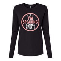 I'm Speaking Emblem Kamala Harris Madam Vice President Womens Cotton Relaxed Long Sleeve T-Shirt