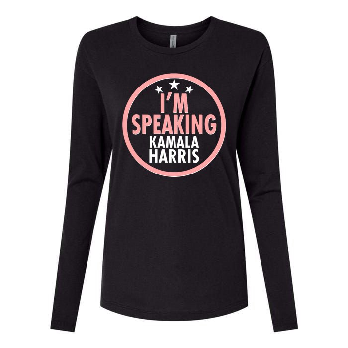 I'm Speaking Emblem Kamala Harris Madam Vice President Womens Cotton Relaxed Long Sleeve T-Shirt