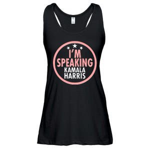 I'm Speaking Emblem Kamala Harris Madam Vice President Ladies Essential Flowy Tank