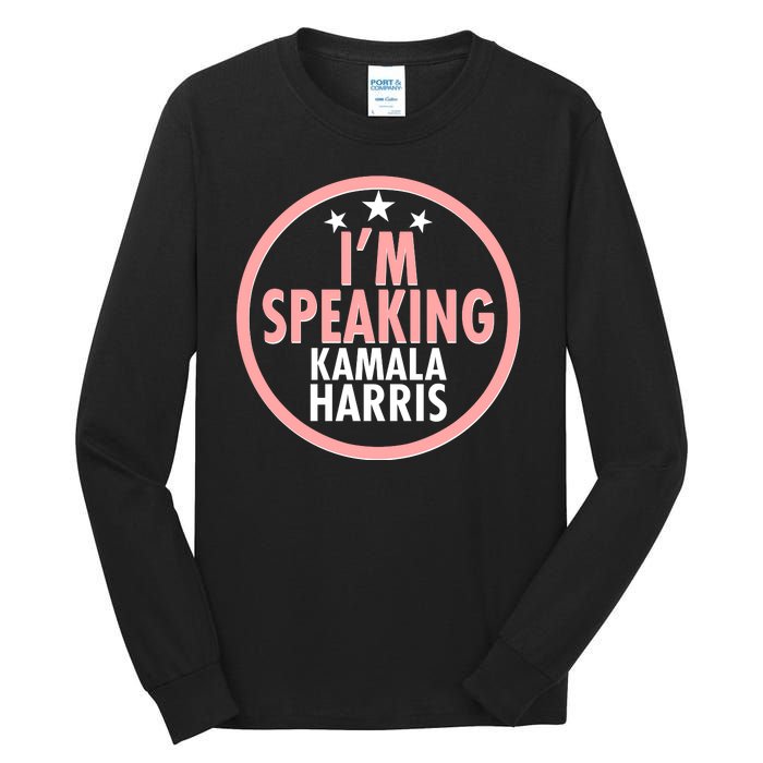 I'm Speaking Emblem Kamala Harris Madam Vice President Tall Long Sleeve T-Shirt