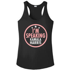 I'm Speaking Emblem Kamala Harris Madam Vice President Ladies PosiCharge Competitor Racerback Tank