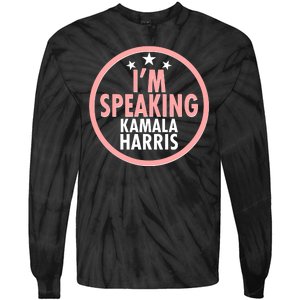 I'm Speaking Emblem Kamala Harris Madam Vice President Tie-Dye Long Sleeve Shirt