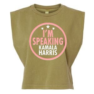 I'm Speaking Emblem Kamala Harris Madam Vice President Garment-Dyed Women's Muscle Tee