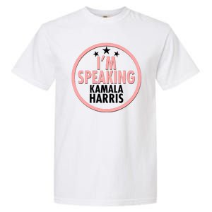 I'm Speaking Emblem Kamala Harris Madam Vice President Garment-Dyed Heavyweight T-Shirt